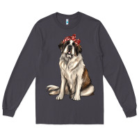 Smoke st bernard with bandanna Long Sleeve Tee - texasbilliewilder