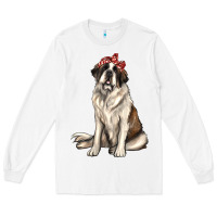 White st bernard with bandanna Long Sleeve Tee - texasbilliewilder