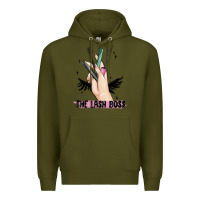 Army Green the lash boss Premium Hoodie - MaliasSmallBusiness