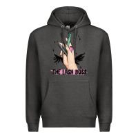 Charcoal Heather the lash boss Premium Hoodie - MaliasSmallBusiness