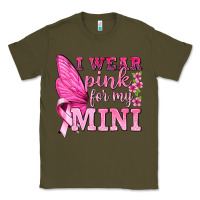 Army Green I Wear Pink For My Mini with Butterfly Classic Tee - texasbilliewilder