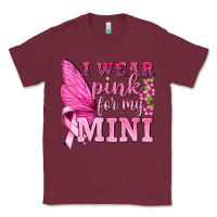 Burgundy I Wear Pink For My Mini with Butterfly Classic Tee - texasbilliewilder