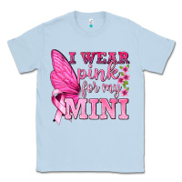 Dusty Blue I Wear Pink For My Mini with Butterfly Classic Tee - texasbilliewilder