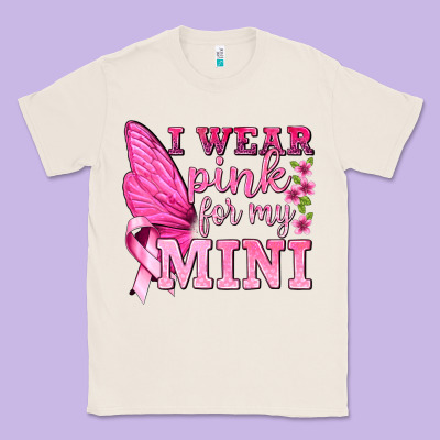 I Wear Pink For My Mini With Butterfly Classic Tee Designed By Texasbilliewilder