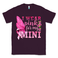 Plum I Wear Pink For My Mini with Butterfly Classic Tee - texasbilliewilder