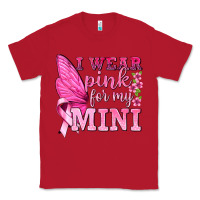 Red I Wear Pink For My Mini with Butterfly Classic Tee - texasbilliewilder