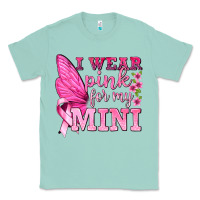 Seafoam I Wear Pink For My Mini with Butterfly Classic Tee - texasbilliewilder