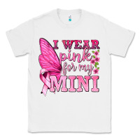 White I Wear Pink For My Mini with Butterfly Classic Tee - texasbilliewilder