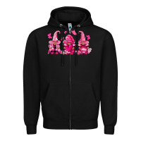Black breast cancer gnomies Zipper Hoodie - FaDigitalArtStudio