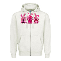 Oatmeal Heather breast cancer gnomies Zipper Hoodie - FaDigitalArtStudio