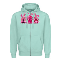 Seafoam breast cancer gnomies Zipper Hoodie - FaDigitalArtStudio