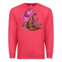 Cardinal valentines day boots cowgirl hat and roses Premium Sweatshirt - AdoDesignShop