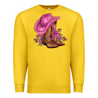 Lemon valentines day boots cowgirl hat and roses Premium Sweatshirt - AdoDesignShop