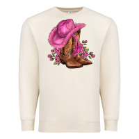 Sandshell valentines day boots cowgirl hat and roses Premium Sweatshirt - AdoDesignShop