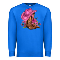 True Royal valentines day boots cowgirl hat and roses Premium Sweatshirt - AdoDesignShop