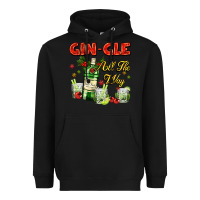 Black gin`gle all the way with bottle and cocktails Heavyweight Hoodie - AdoDesignShop