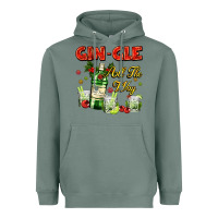Gin`gle All The Way With Bottle And Cocktails Heavyweight Hoodie | Teevron
