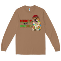 Toasted Coconut merry and bright english bulldog Long Sleeve Tee - RanaPortraitStore
