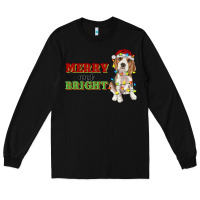 Black merry and bright beagle Long Sleeve Tee - RanaPortraitStore