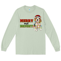 Matcha merry and bright beagle Long Sleeve Tee - RanaPortraitStore