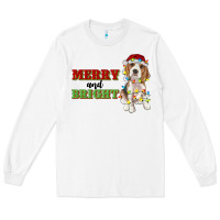 White merry and bright beagle Long Sleeve Tee - RanaPortraitStore