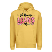 Antique Gold oh how he loves us Premium Hoodie - MaliasSmallBusiness