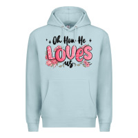 Blue Mist oh how he loves us Premium Hoodie - MaliasSmallBusiness