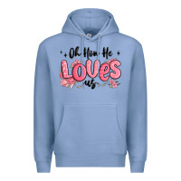 Colony Blue oh how he loves us Premium Hoodie - MaliasSmallBusiness