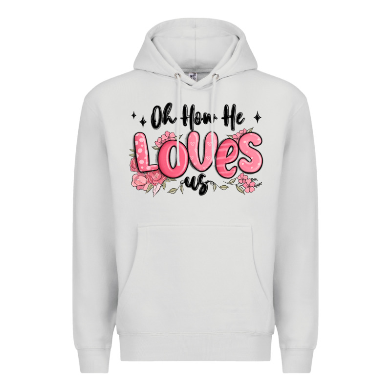 Oh How He Loves Us Premium Hoodie by MaliasSmallBusiness | Teevron
