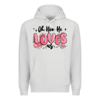 Dove Grey oh how he loves us Premium Hoodie - MaliasSmallBusiness