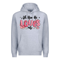 Heather Grey oh how he loves us Premium Hoodie - MaliasSmallBusiness