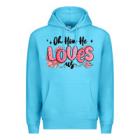Ocean Blue oh how he loves us Premium Hoodie - MaliasSmallBusiness