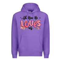 Purple oh how he loves us Premium Hoodie - MaliasSmallBusiness