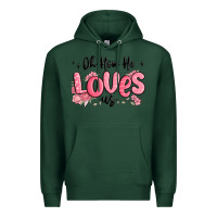 Sports Green oh how he loves us Premium Hoodie - MaliasSmallBusiness