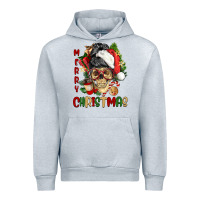 Heather Grey Merry Christmas skeleton messy bun Urban Hoodie - NancyCooperArtShop