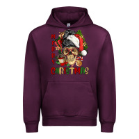 Mauve Wine Merry Christmas skeleton messy bun Urban Hoodie - NancyCooperArtShop