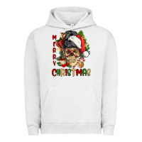 Pigment Lunar Rock Merry Christmas skeleton messy bun Urban Hoodie - NancyCooperArtShop