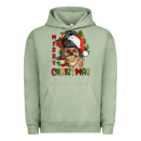 Pigment Oil Green Merry Christmas skeleton messy bun Urban Hoodie - NancyCooperArtShop