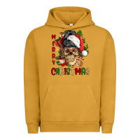 Pigment Peanut Butter Merry Christmas skeleton messy bun Urban Hoodie - NancyCooperArtShop