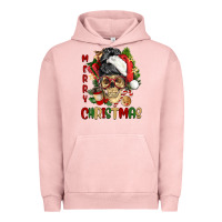 Pigment Salmon Merry Christmas skeleton messy bun Urban Hoodie - NancyCooperArtShop