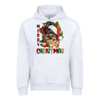 White Merry Christmas skeleton messy bun Urban Hoodie - NancyCooperArtShop