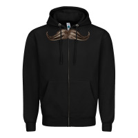 Black brown moustache fa element Zipper Hoodie - FaDigitalArtStudio
