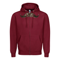 Burgundy brown moustache fa element Zipper Hoodie - FaDigitalArtStudio