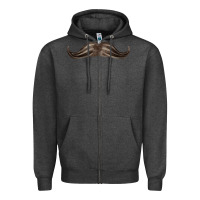 Charcoal Heather brown moustache fa element Zipper Hoodie - FaDigitalArtStudio