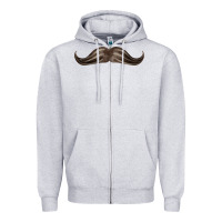 Heather Grey brown moustache fa element Zipper Hoodie - FaDigitalArtStudio