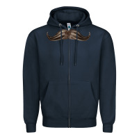 Navy brown moustache fa element Zipper Hoodie - FaDigitalArtStudio