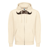 Sandshell brown moustache fa element Zipper Hoodie - FaDigitalArtStudio
