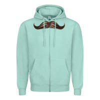 Seafoam brown moustache fa element Zipper Hoodie - FaDigitalArtStudio