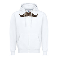 White brown moustache fa element Zipper Hoodie - FaDigitalArtStudio