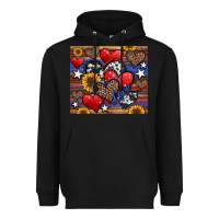 Black 4th of july american hearts Heavyweight Hoodie - Jasminsmagicworld